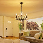 Crystal 5-Light Candle Chandelier Pendant Flushmount Ceiling
