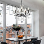 Crystal 5-Light Candle Chandelier Pendant Flushmount Ceiling