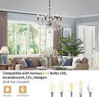 Crystal 5-Light Candle Chandelier Pendant Flushmount Ceiling