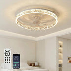 Crystal Ceiling Fans with Lights and Remote Smart