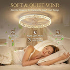 Crystal Ceiling Fans with Lights and Remote Smart