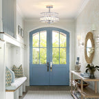 Crystal Ceiling Light Chrome 3-Light Semi Flush Lights