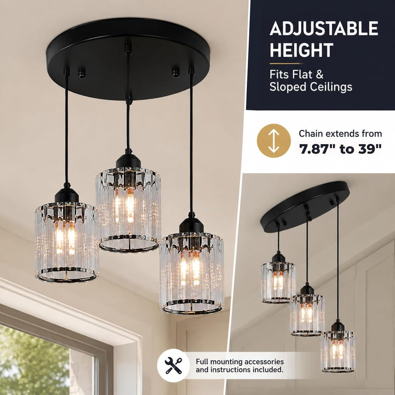 Crystal Ceiling Light Shade Modern Chandelier for Living