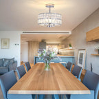 Crystal Ceiling Lights 3-Light Chrome Living Room Modern