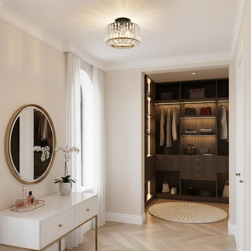 Crystal Ceiling Lights 3-Light Modern LED Chandeliers Fitting