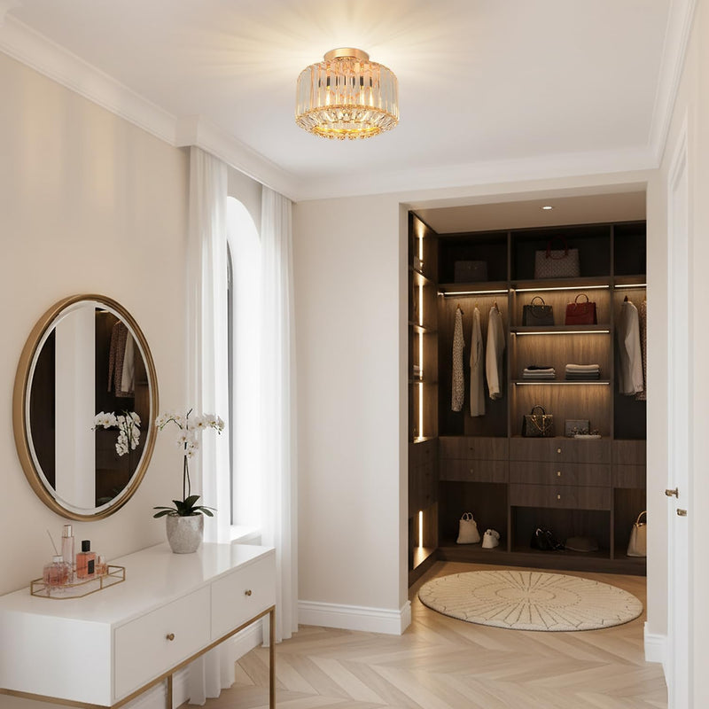 Crystal Ceiling Lights 3-Light Modern LED Chandeliers Fitting