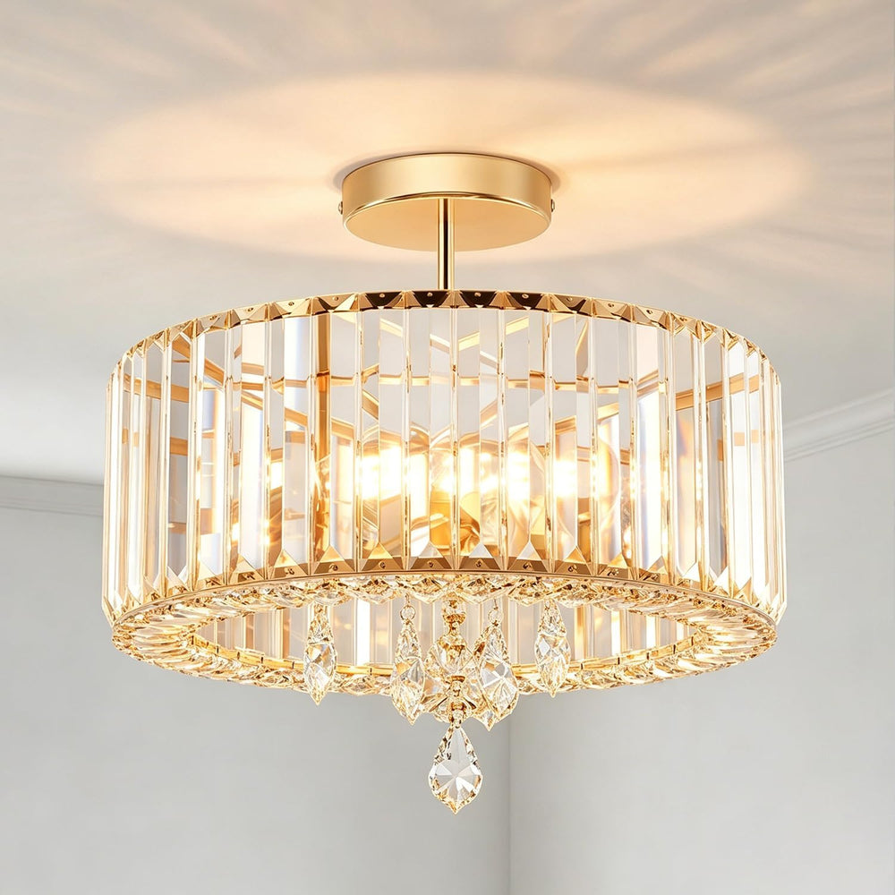 Crystal Ceiling Lights 3-Light Modern LED Chandeliers Fitting