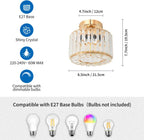 Crystal Ceiling Lights 3-Light Modern LED Chandeliers Fitting