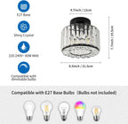 Crystal Ceiling Lights 3-Light Modern LED Chandeliers Fitting