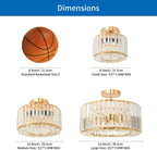 Crystal Ceiling Lights 3-Light Modern LED Chandeliers Fitting