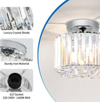 Crystal Ceiling Lights 3-Light Modern LED Chandeliers Fitting