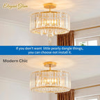 Crystal Ceiling Lights 3-Light Modern LED Chandeliers Fitting