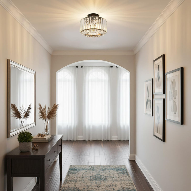 Crystal Ceiling Lights 3-Light Modern LED Chandeliers Fitting