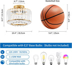 Crystal Ceiling Lights 3-Light Modern LED Chandeliers Fitting