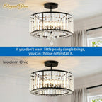 Crystal Ceiling Lights 3-Light Modern LED Chandeliers Fitting
