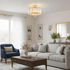 Crystal Ceiling Lights 3-Light Modern LED Chandeliers Fitting