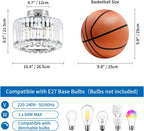 Crystal Ceiling Lights 3-Light Modern LED Chandeliers Fitting