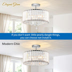 Crystal Ceiling Lights 3-Light Modern LED Chandeliers Fitting