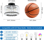 Crystal Ceiling Lights 3-Light Modern LED Chandeliers Fitting