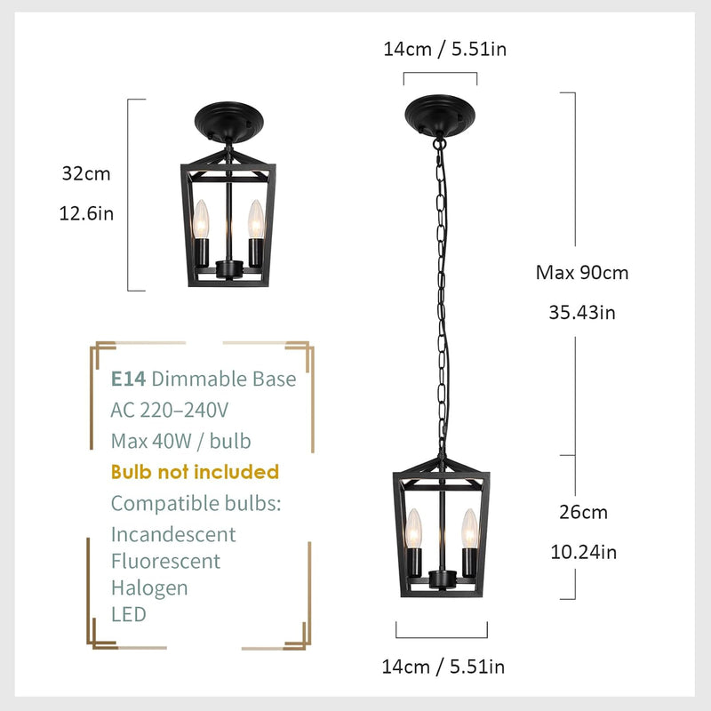 Crystal Ceiling Lights 4-Light E14 Modern Chandelier Semi
