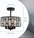 Crystal Ceiling Lights 4-Light E14 Modern Chandelier Semi