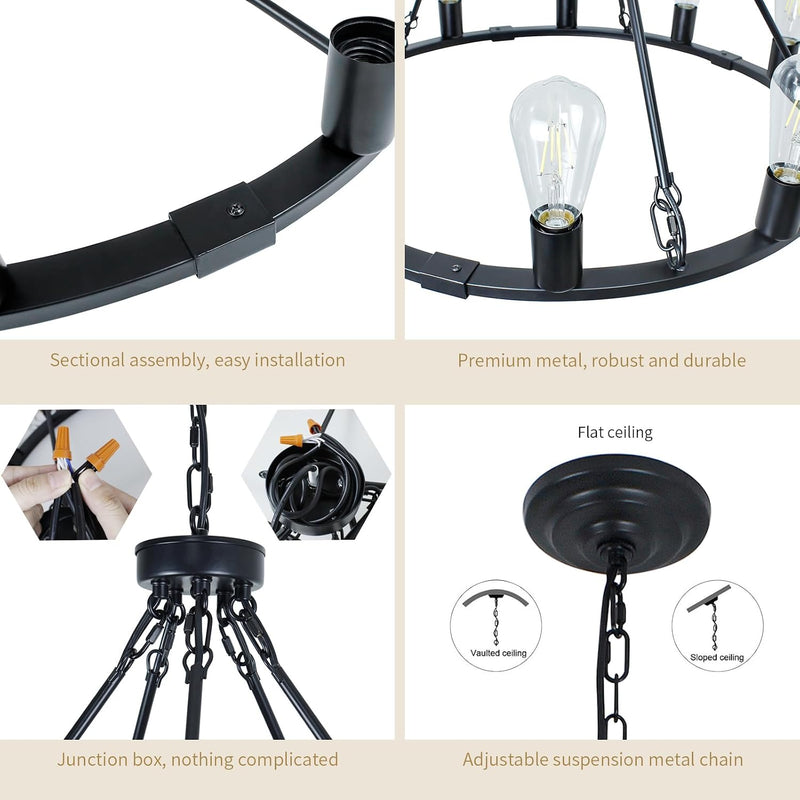 Crystal Ceiling Lights 4-Light E14 Modern Chandelier Semi
