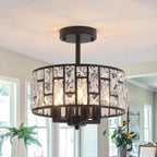 Crystal Ceiling Lights 4-Light E14 Modern Chandelier Semi
