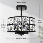 Crystal Ceiling Lights 4-Light E14 Modern Chandelier Semi