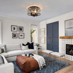 Crystal Ceiling Lights 4-Light E14 Modern Chandelier Semi