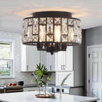 Crystal Ceiling Lights 4-Light E14 Modern Chandelier Semi