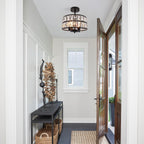 Crystal Ceiling Lights 4-Light E14 Modern Chandelier Semi
