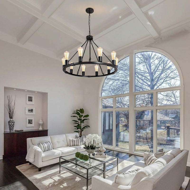 Crystal Ceiling Lights 4-Light E14 Modern Chandelier Semi