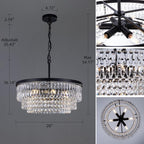 Crystal Chandelier 6-Light Modern Chandeliers for Dining Room