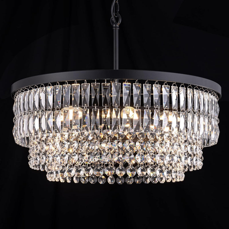 Crystal Chandelier 6-Light Modern Chandeliers for Dining Room