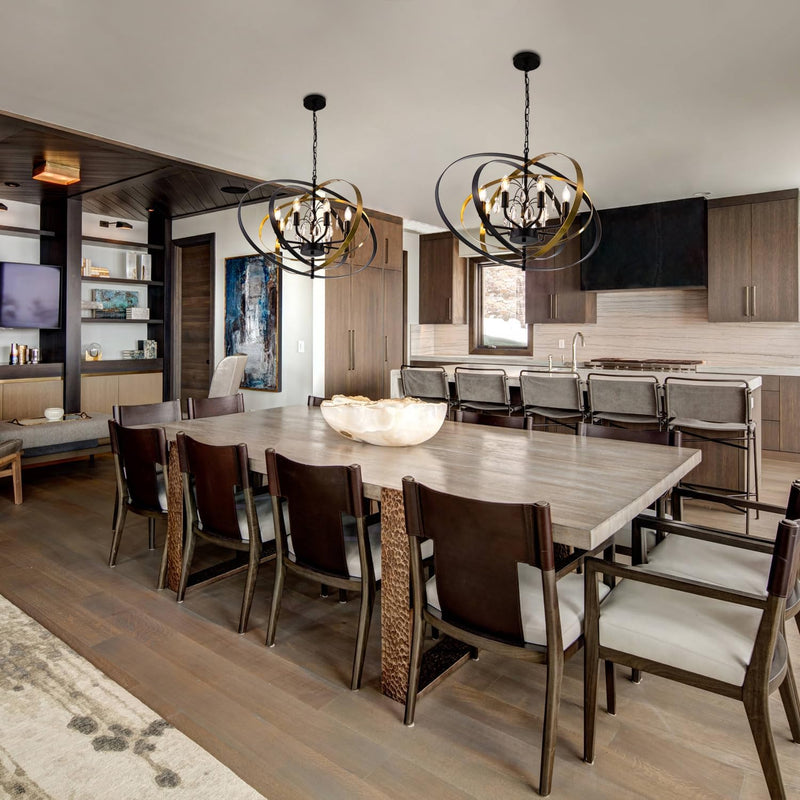Crystal Chandelier 6-Light Pendant Light for Dining Room