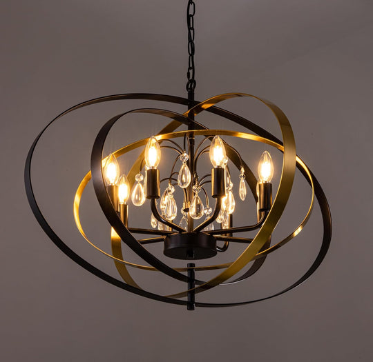 Crystal Chandelier 6-Light Pendant Light for Dining Room