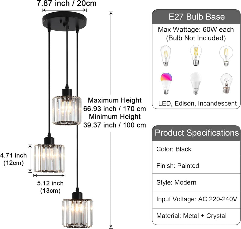 Crystal Chandelier 6 Lights Chandeliers Ceiling Light Modern