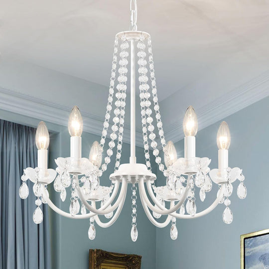 Crystal Chandelier 6 Lights Chandeliers Ceiling Light Modern