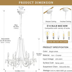 Crystal Chandelier 6 Lights Chandeliers Ceiling Light Modern