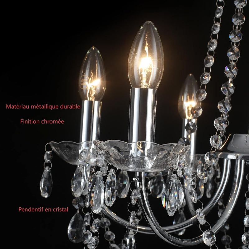 Crystal Chandelier 6 Lights Chandeliers Ceiling Modern Living