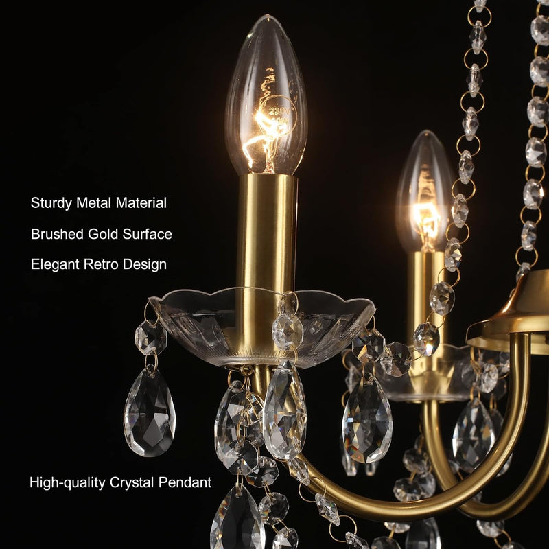 Crystal Chandelier 6 Lights Chandeliers Ceiling Modern Living