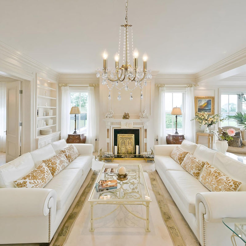 Crystal Chandelier 6 Lights Chandeliers Ceiling Modern Living