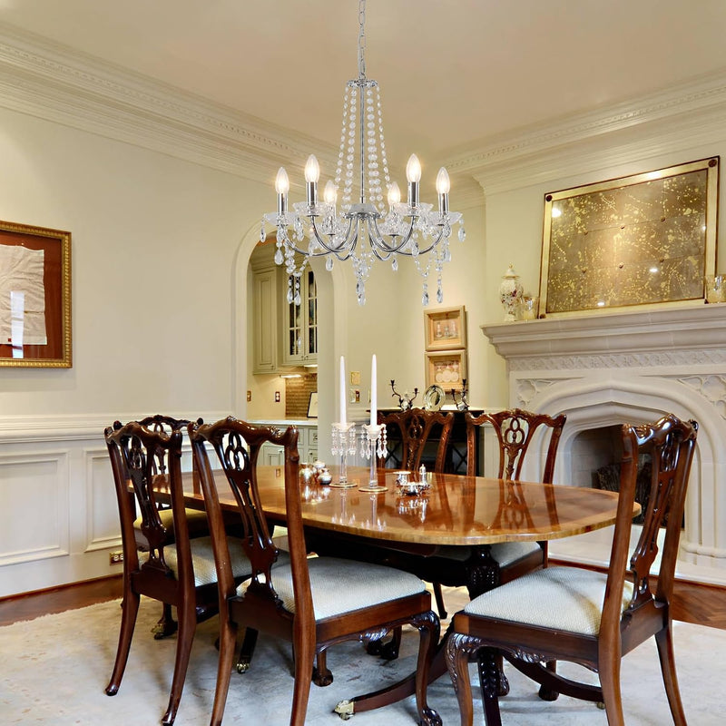 Crystal Chandelier 6 Lights Chandeliers Ceiling Modern Living