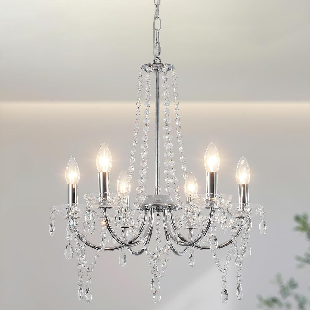 Crystal Chandelier 6 Lights Chandeliers Ceiling Modern Living