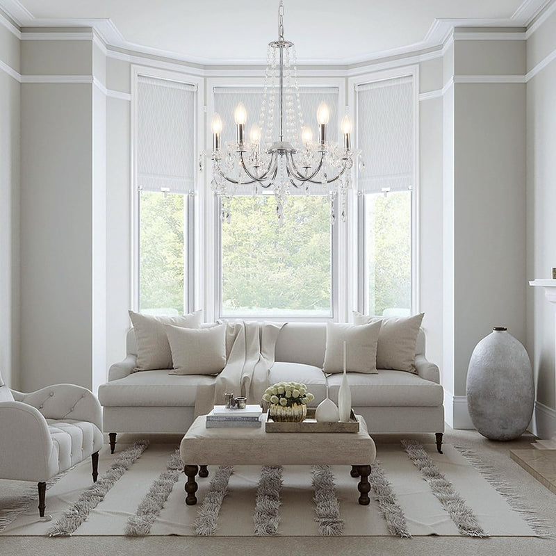 Crystal Chandelier 6 Lights Chandeliers Ceiling Modern Living