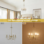 Crystal Chandelier 6 Lights Chandeliers Ceiling Modern Living