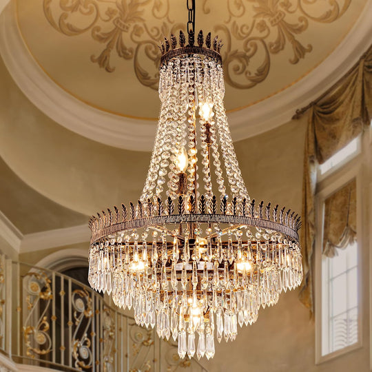 Crystal Chandelier 7-Light French Empire Crystals for Dining