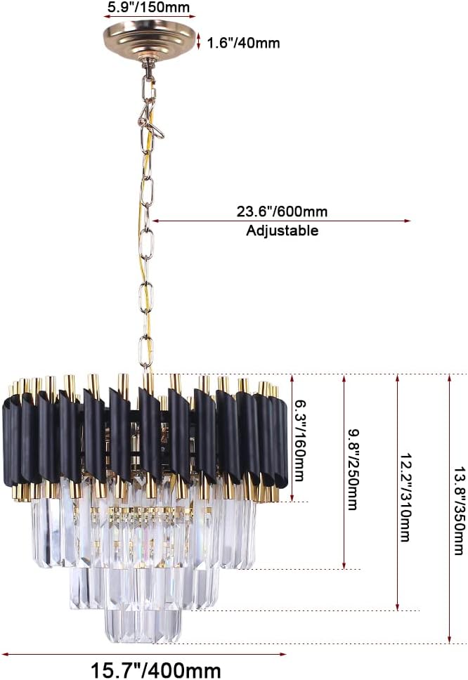 Crystal Chandelier 5-Light E14 Pendant Light