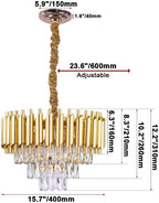 Crystal Chandelier Ceiling Light 3 Tier Round Pendant