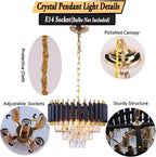 Crystal Chandelier Ceiling Light 3 Tier Round Pendant